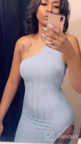 img 8 attached to Сексуальное платье макси с одним плечом, ребристым дизайном и высокой разрезом - идеальная пляжная одежда для женщин от XLLAIS