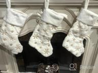 img 1 attached to Add Festive Charm To Your Home With AOGU'S Sequin Snowflake Christmas Stockings - Set Of 3! review by Zachary Ester