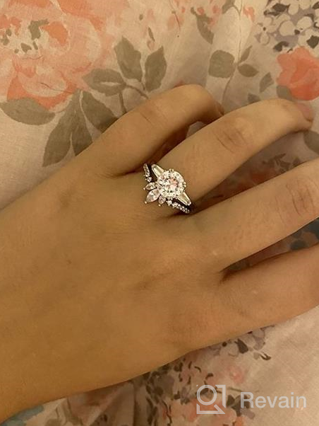 img 1 attached to Spectacular Sterling Silver CZ Baguette And Round Solitaire Engagement Ring For Wedding Jewelry, 2 Carat Sparkling Stone review by Katie Estabrook