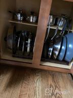 img 1 attached to Organize Your Kitchen In Style With Toplife'S Expandable Pans Organizer Rack - 10 Customizable Compartments For Pans, Bakeware, Lids, And More! review by Steve Griffin