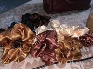 img 1 attached to 12-Piece Satin Hair Scrunchies Elastic Bobbles Ponytail Holder Ties - Purple Lovers review by Marquel Rubio