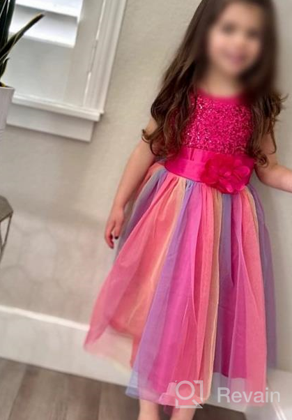 img 1 attached to JerrisApparel Rainbow Flower Birthday Pageant Dresses for Girls' Clothing review by Alex Winnick