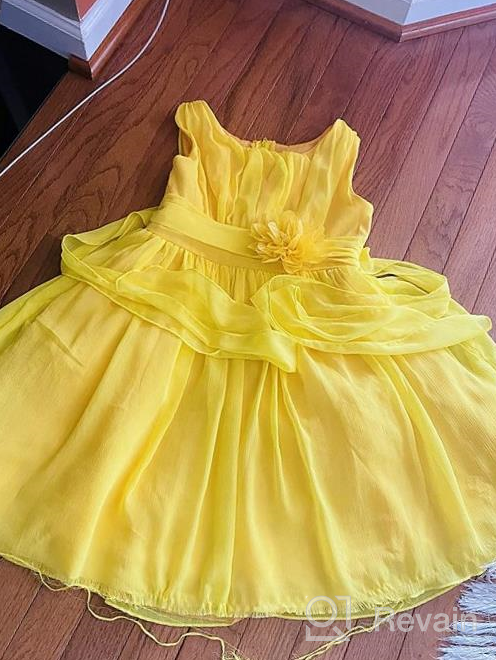 img 1 attached to Elegant Yoryu Wrinkled Chiffon Summer Flowers Girls Dresses for Little Girls review by Joseph Campos