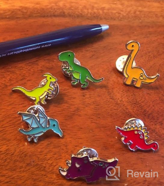 img 1 attached to Dazzling Set of 6 Colorful Dinosaur Enamel Pins - Ideal Brooches for Clothing, Bags, Backpacks, Jackets, Hat - Perfect for DIY Crafts review by Carrie Millemann