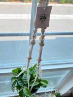 img 1 attached to POTEY Macrame Plant Hangers - Set Of 5 Hanging Plant Holders With Wood Beads And 10 Hooks For Boho Home Decor - 47.3''/40''/40''/40''/40'', Ivory review by Jerome Pernell