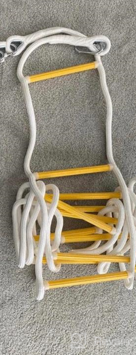 img 1 attached to 16Ft Fire Escape Ladder 2 Story Flame Resistant Safety Rope With Anchors - Fast Deploy & Easy To Use & Store - Compact 2000 Lb Capacity Emergency Ladders review by Samuel Hansen
