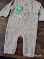 img 1 attached to Feidoog Unisex 2-Pack Solid Button-Front Rompers With Long Sleeves - One-Piece Jumpsuit Outfits For Baby Boys And Girls review by Jason Mulah