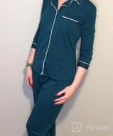 img 1 attached to Women'S Long Sleeve Notched Collar Pajama Set With Button Down Sleepwear, 2 Piece PJs (Sizes S - XXL) review by Joe Olson