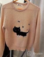 img 1 attached to YEMAK Women'S Knit Pullover Sweater – Long Sleeve Crewneck Cute Dog Animal Patterned Soft Casual Lightweight Knitted Top review by Tyler Munajj
