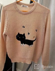 img 7 attached to YEMAK Women'S Knit Pullover Sweater – Long Sleeve Crewneck Cute Dog Animal Patterned Soft Casual Lightweight Knitted Top