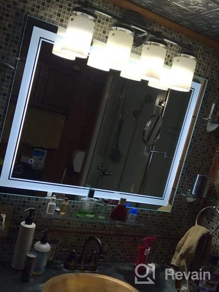 img 1 attached to 60 X 40 Inch LED Bathroom Mirror With Lights - Adjustable 3000K/4500K/6000K, Anti-Fog Dimmable Frameless Frontlit Makeup Mirror (Horizontal/Vertical) review by Joy Miller