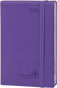 img 4 attached to 2023 Planner Weekly And Monthly 6.5" X 8.5" - Agenda With Hourly Time Slots, Expense & Notes, Inner Pocket, Vegan Leather Soft Cover - POPRUN Purple