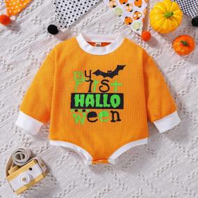 img 3 attached to Cute Solid/Dinosaur Long Sleeve One Piece Bodysuit Sweater Shirts Top For Fall/Winter Newborn Baby Boys And Girls By Woshilaocai