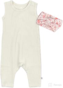img 3 attached to 👶 Organic Cotton Rib Romper Set for Infants with Headband - HonestBaby