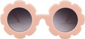 img 4 attached to Kids Round Flower Sunglasses UV 400 Protection Cute Glasses Girl Boy Gifts