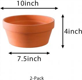 img 3 attached to Set Of 2 Large & Unglazed Terracotta Pots For Succulent & Cactus - Perfect For Indoor Gardens & Bonsai