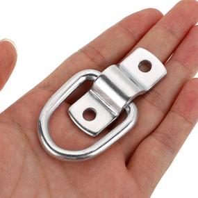 img 2 attached to 🔒 Enhanced Durability: OwnMy Set of 6 PCS Surface Mount Tie Down Anchors Hooks - Heavy Duty Steel D Rings, 1/4” Plate Surface Mount Forged Lashing Ring, 1200 lbs Capacity Trailer Anchors Hooks