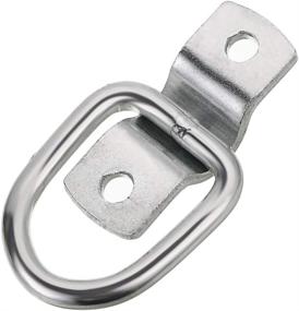 img 1 attached to 🔒 Enhanced Durability: OwnMy Set of 6 PCS Surface Mount Tie Down Anchors Hooks - Heavy Duty Steel D Rings, 1/4” Plate Surface Mount Forged Lashing Ring, 1200 lbs Capacity Trailer Anchors Hooks