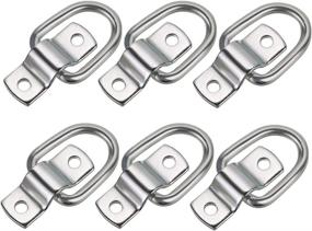 img 4 attached to 🔒 Enhanced Durability: OwnMy Set of 6 PCS Surface Mount Tie Down Anchors Hooks - Heavy Duty Steel D Rings, 1/4” Plate Surface Mount Forged Lashing Ring, 1200 lbs Capacity Trailer Anchors Hooks