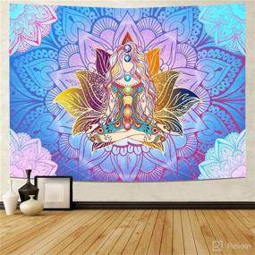 img 1 attached to Blue Vivi Tapestry Meditation Mandala