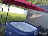 img 1 attached to 10Ft Large Light Blue SUNLAX Patio Offset Umbrella - Perfect Hanging Outdoor Sun Shade For Your Yard! review by Jeremiah Whiteley