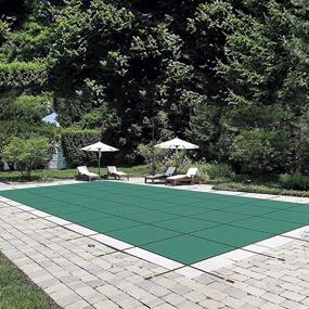 img 4 attached to 14X26Ft Rectangle Inground Safety Pool Cover - Happybuy Green Mesh Solid Pool Winter Safety Cover