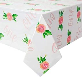 img 2 attached to Girls Floral 1st Birthday Party Decorations: 3-Pack of Plastic Tablecloths (54 x 108 in)