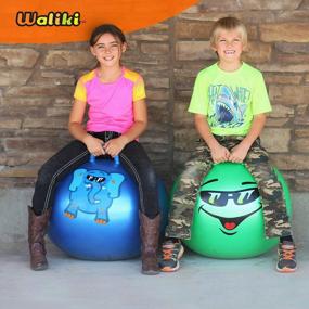 img 2 attached to WALIKI Hippity Hop Therapy Ball For Kids - Blue, Ages 7-9 (20"/50CM)