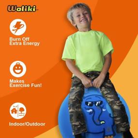 img 3 attached to WALIKI Hippity Hop Therapy Ball For Kids - Blue, Ages 7-9 (20"/50CM)