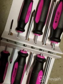 img 7 attached to Розовый набор магнитных отверток - эргономичная ручка из 6 предметов, устойчивый к ржавчине сверхмощный набор ручных инструментов DIY для ремонта мастера
