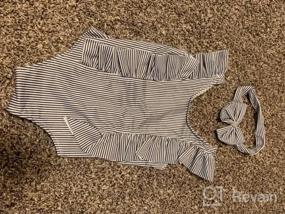 img 6 attached to Stylish Baby Girl Bikini Striped Beach Swimsuit + Headband Set - Perfect For Summer Bathing!