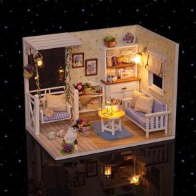 img 3 attached to Create Your Own Miniature Kitten Diary Room: TuKIIE DIY Dollhouse Kit With Furniture And Accessories In 1:24 Scale