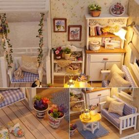 img 1 attached to Create Your Own Miniature Kitten Diary Room: TuKIIE DIY Dollhouse Kit With Furniture And Accessories In 1:24 Scale