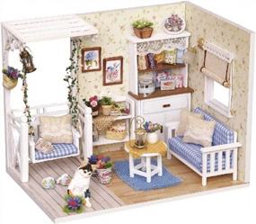 img 4 attached to Create Your Own Miniature Kitten Diary Room: TuKIIE DIY Dollhouse Kit With Furniture And Accessories In 1:24 Scale