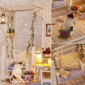 img 2 attached to Create Your Own Miniature Kitten Diary Room: TuKIIE DIY Dollhouse Kit With Furniture And Accessories In 1:24 Scale