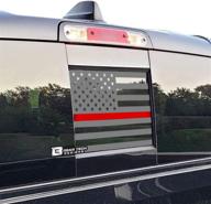 bogar tech designs rear back middle window american flag vinyl decal compatible with and fits dodge ram 2009-2021 logo