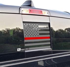 img 3 attached to Bogar Tech Designs Rear Back Middle Window American Flag Vinyl Decal Compatible With And Fits Dodge Ram 2009-2021