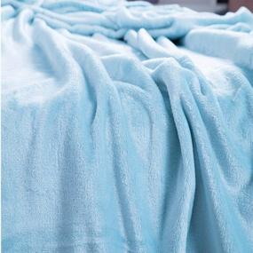 img 1 attached to CLOTHKNOW Blue Throw Blankets Queen Lake Blue Blankets Girls Women Blankets Queen Soft Coay Plush Fuzzy Fleece Blanket Cozy Couch Blanket Soft Warm Solid Color Ultra Lightweight (90" × 90")