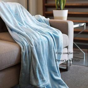 img 3 attached to CLOTHKNOW Blue Throw Blankets Queen Lake Blue Blankets Girls Women Blankets Queen Soft Coay Plush Fuzzy Fleece Blanket Cozy Couch Blanket Soft Warm Solid Color Ultra Lightweight (90" × 90")