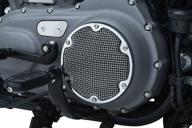 chrome mesh derby cover for 2004-2019 harley-davidson xl motorcycles - kuryakyn 6528 accent accessory логотип