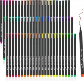 img 4 attached to Tebik 80 Pack Journal Planner Pens Colored Pens, 72 Colors Drawing Pens With 8 Stencils, Fineliners For Journal Planner Note Calendar Writing Coloring, Drawing & Detailing School Office Art Supplies