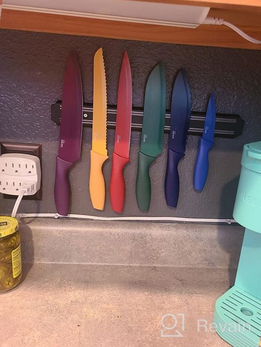 img 1 attached to 🔪 Wall-Mounted Magnetic Knife Holder Set (16 Inch - Pack of 2) - Stainless Steel Knife Strip for Secure and Organized Knife Storage - Hang Knives Effortlessly on a Versatile Kitchen Bar - SUMPRI review by Javein Harvey