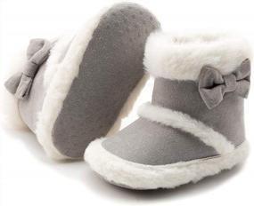 img 4 attached to Infant Baby Boys Girls Plush Winter Snow Boots Cowboy Tassels Bowknot Ankle Side Zipper Soft Sole Toddler Newborn Warm First Walker Crib Outdoor Shoes