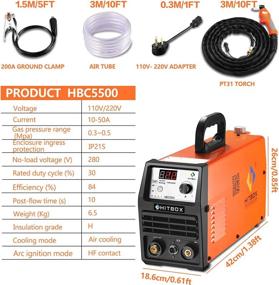 img 1 attached to Upgraded Pilot Arc Plasma Cutting Machine - HITBOX 55Amp 110V/220V Digital Welding Tool With LCD Display And Accessories For Portable Metal Cutting
