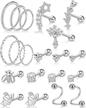 stylish and safe: 20 surgical steel cartilage earrings for women with cz studs and hoops logo