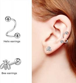 img 1 attached to Stylish And Safe: 20 Surgical Steel Cartilage Earrings For Women With CZ Studs And Hoops