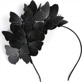 img 4 attached to Transform Your Look With Coucoland Monarch Butterfly Fascinator Hat Headpiece For Tea Parties And Halloween Costumes