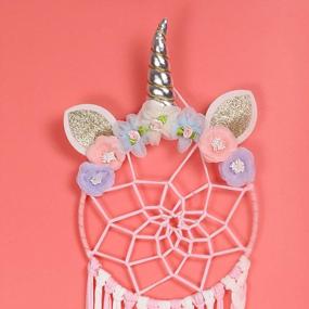 img 1 attached to Magical Unicorn Dream Catcher For Kids' Room Decor - Buvelife Handmade Bedroom Wall Hanging (B-1)