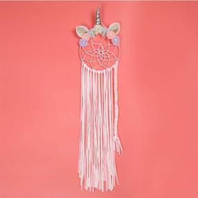 img 4 attached to Magical Unicorn Dream Catcher For Kids' Room Decor - Buvelife Handmade Bedroom Wall Hanging (B-1)