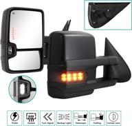 ๐ sanooer towing mirrors for 2003-2007 chevy silverado suburban avalanche tahoe gmc sierra yukon cadillac escalade - power glass, turn signal, backup lamp, heated, extendable (set of 2) logo